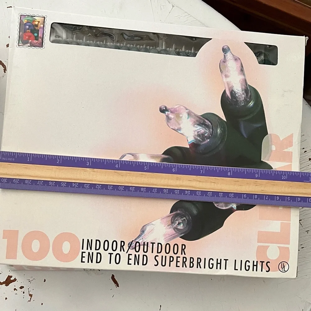 VTG '96 New Open Box 2 Sets 100 Per Clear Indoor/Outdoor Super Brite Mini Lights